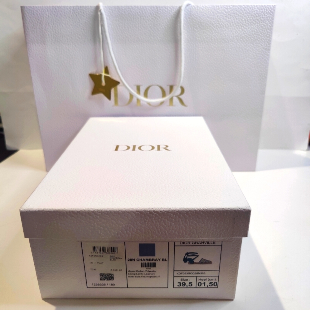 DIOR Empty Shoe Box With DIOR Shopping Bag